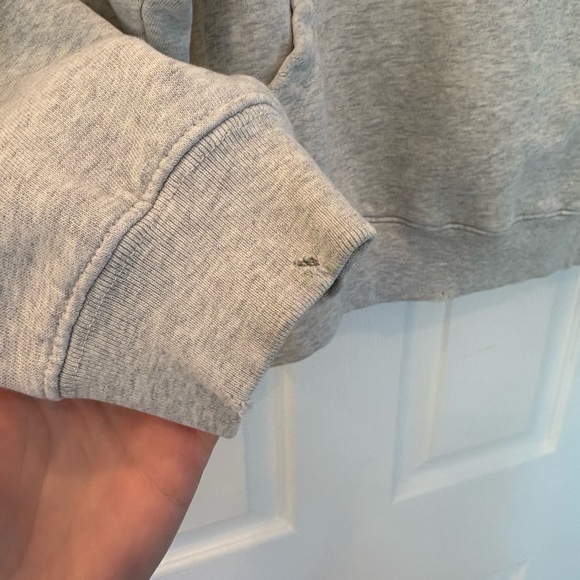 Anine Bing Harvey Hoodie distressed sweatshirt, Heather Grey, XS - Picture 11 of 11